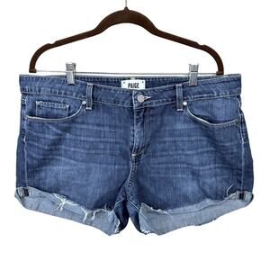 PAIGE Jimmy Jimmy Short Cuffed Jean  Women’s  Size 32 Blue Denim